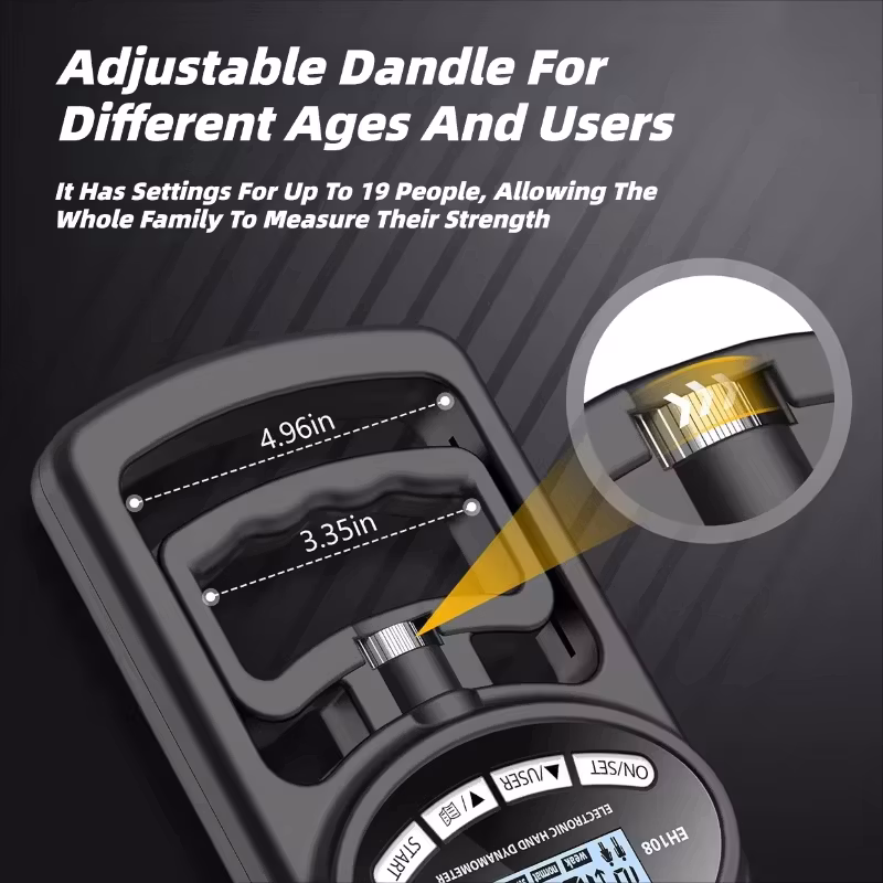 Rehab Grip Strength Monitor - USB og LCD-skjerm for håndtrening