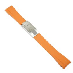 Gummiband Curved 20MM Orange/stål vikspänne