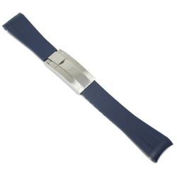Gummiband Curved 20MM Mörkblått/stål vikspänne