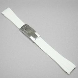 Gummiband Curved 20MM Vit/stål vikspänne