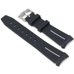 Gummiband Curved 22mm Svart/vit