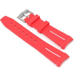 Gummiband Curved 22mm Röd/vit
