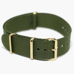 Nato strap guld 24MM oliv
