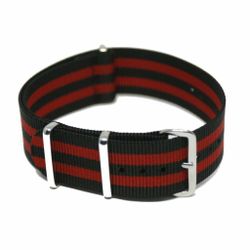 NATO Strap 22MM Svart/röd