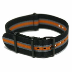 NATO Strap PVD Svart/grå/orange
