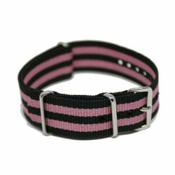 NATO Strap 18MM Svart/rosa