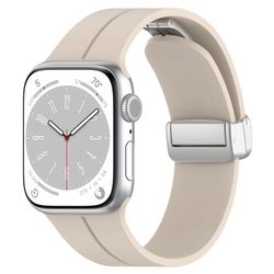 Gummiband för Apple Watch Stål 42/44/49mm Beige