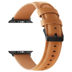 Kalvläderarmband i ljusbrunt till Apple Watch
