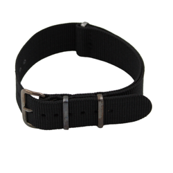 Svart Nato strap med gunmetall-spänne