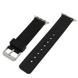 Apple Watch gummirem- Svart med silverspänne