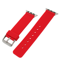 Apple Watch gummirem- Röd med silverspänne