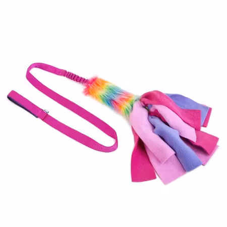 Faux fur bungee long + fleece stripes + SQUEAKERS Zayma