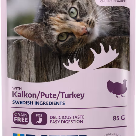 Kalkon Chunks in Sauce Våtfoder för katt 85g Bozita