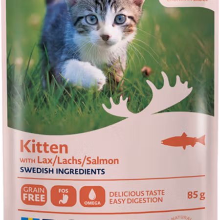 Kitten With Salmon in Sauce Våtfoder för katt 85g Bozita