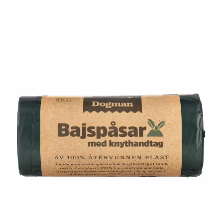 Bajspåsar av 100% återvunnen plast 60p (stora)