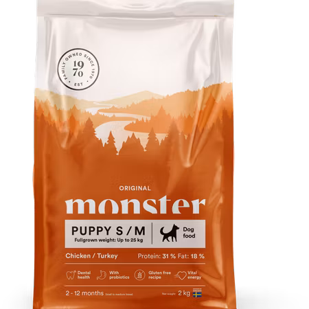 Puppy S/M Chick/Turkey 2 kg Monster Dog Orig.