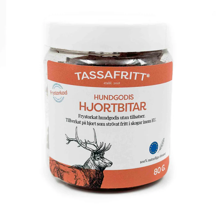 Hjortbitar 80g Tassa Fritt