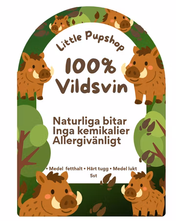 100% Vildsvinsöron 5st - Little Pupshop