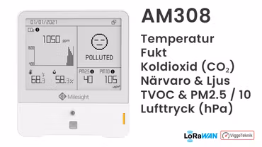 AM308 - Temp-Fukt-Koldioxid-Närvaro-Ljus-TVOC-PM-Lufttryck