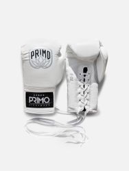PRIMO: PRO LACE-UP BOXING GLOVES - WHITE