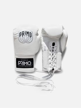PRIMO: PRO LACE-UP BOXING GLOVES - WHITE