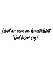 Livet är som en brustablett, Det löser sig!