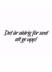 Det är aldrig för sent att ge upp!
