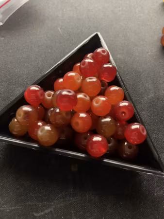 8mm glaspärlor brunröd mix