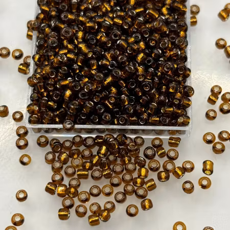 2mm glasfröpärlor brun/kaffe färg