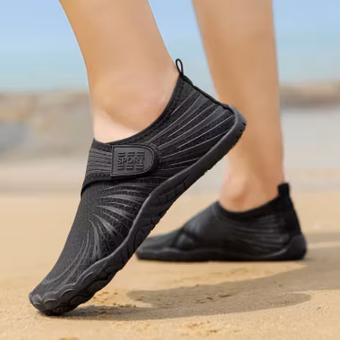 Barfotsko velcro (svart)