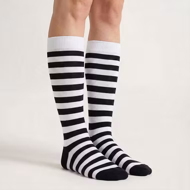 Stripete støttestrømper (s/v)