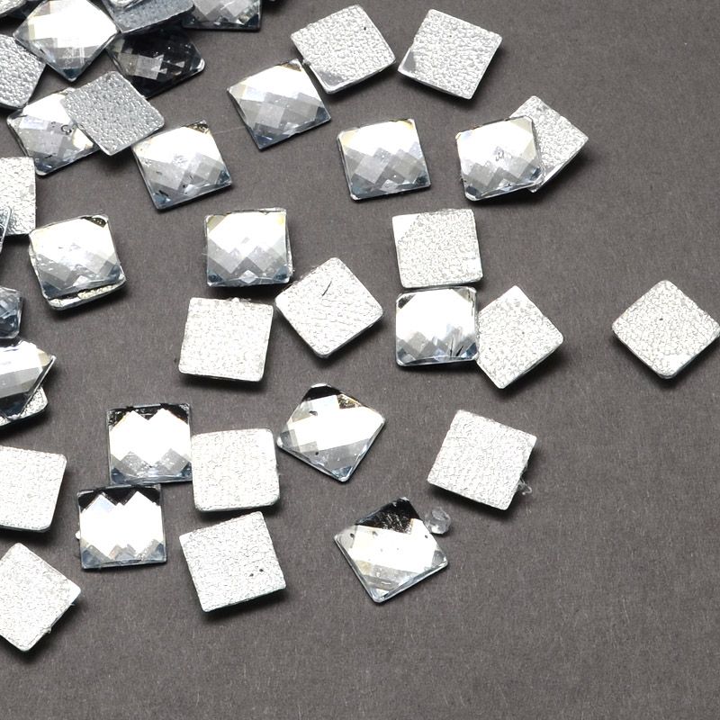 Hotfix rhinestone Square 10x10mm 10g, ca 50st