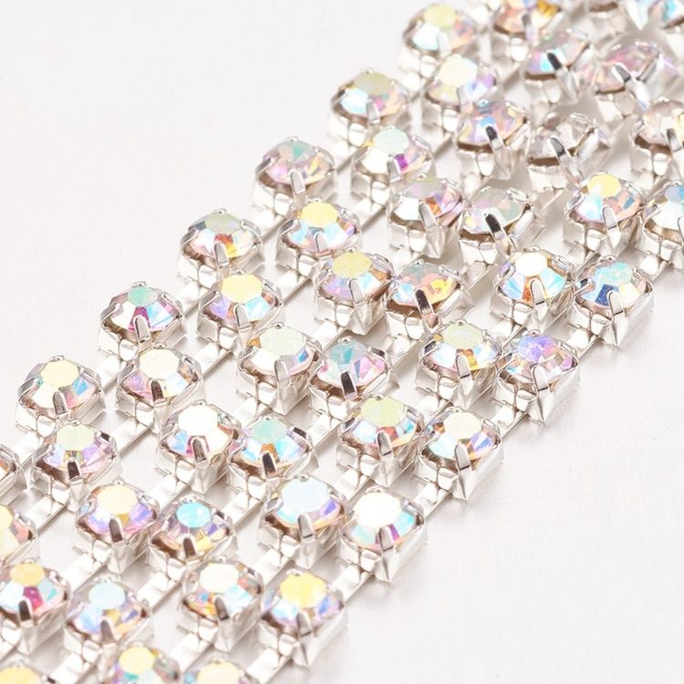 Strasslänk Crystal AB, 4mm/SS18, 1dm