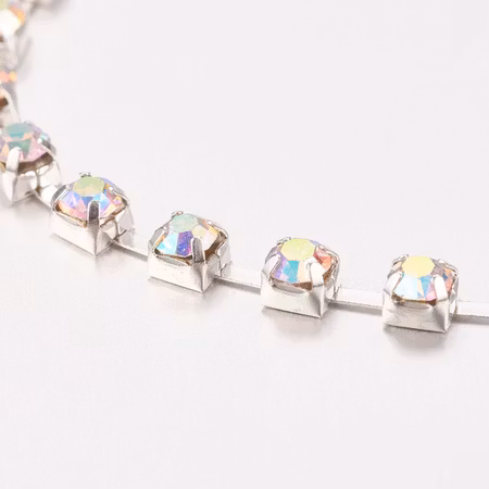 Strasslänk Crystal AB, 4mm/SS18, 1dm