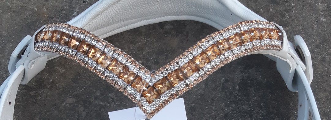NI pannband champagne/vit, vitt läder minishettis-shettis (flera färger)