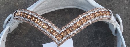 NI pannband champagne/vit, vitt läder minishettis-shettis (flera färger)