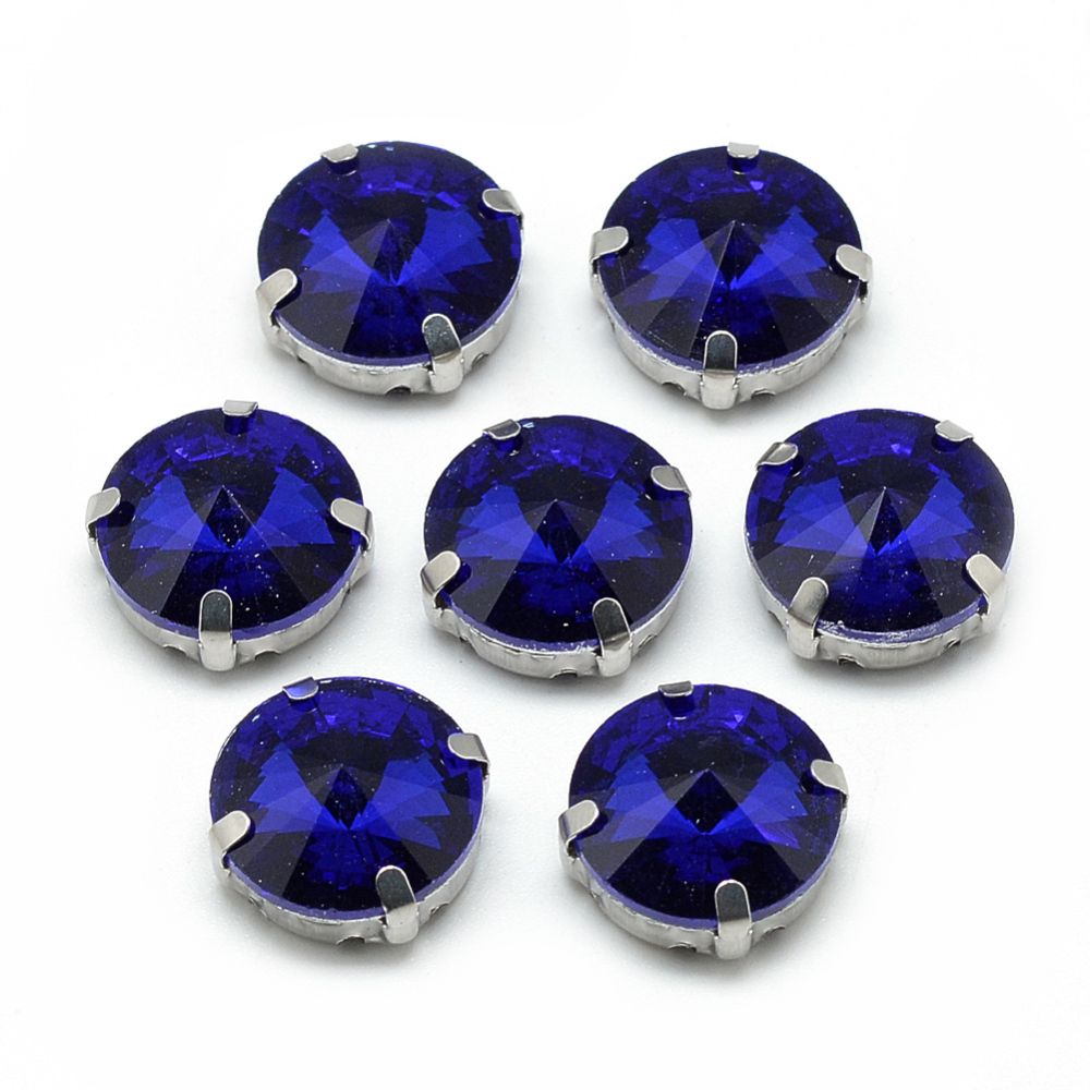 Sew on kristaller Royal Blue glas 12mm