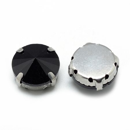 Sew on kristaller Black glas 12mm
