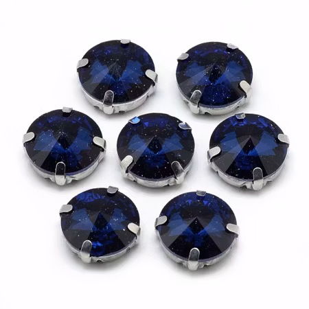 Sew on kristaller Prussian Blue glas 14mm