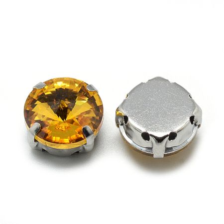 Sew on kristaller Gold glas 14mm