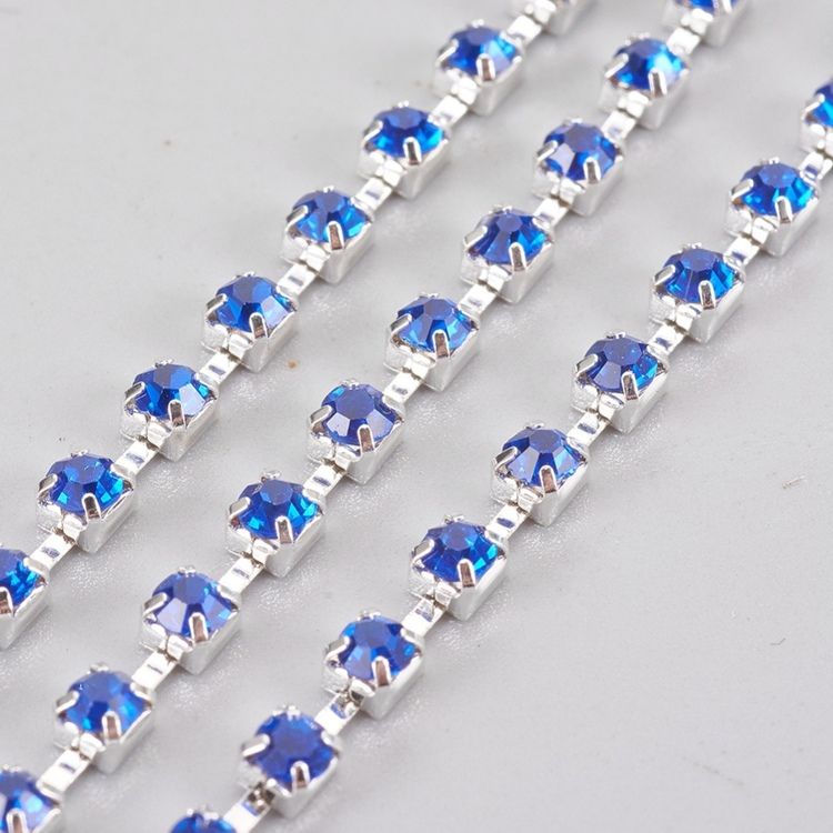Strasslänk Sapphire 2,8mm, 7,5m, bunt