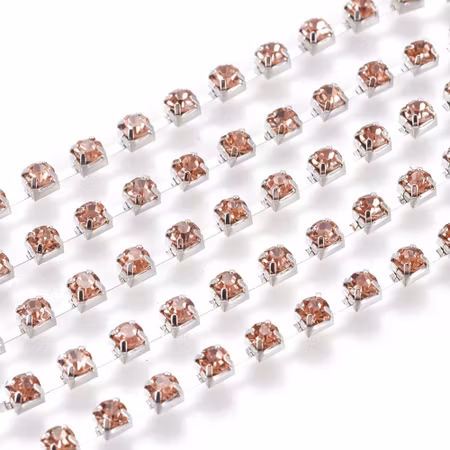 Strasslänk Light Peach, 2,8mm,1dm