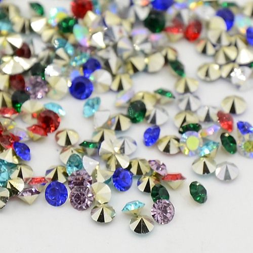 Rhinestone mix point back 6mm ca 50st