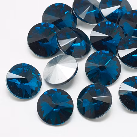 Rhinestone capri blue, point back 6mm