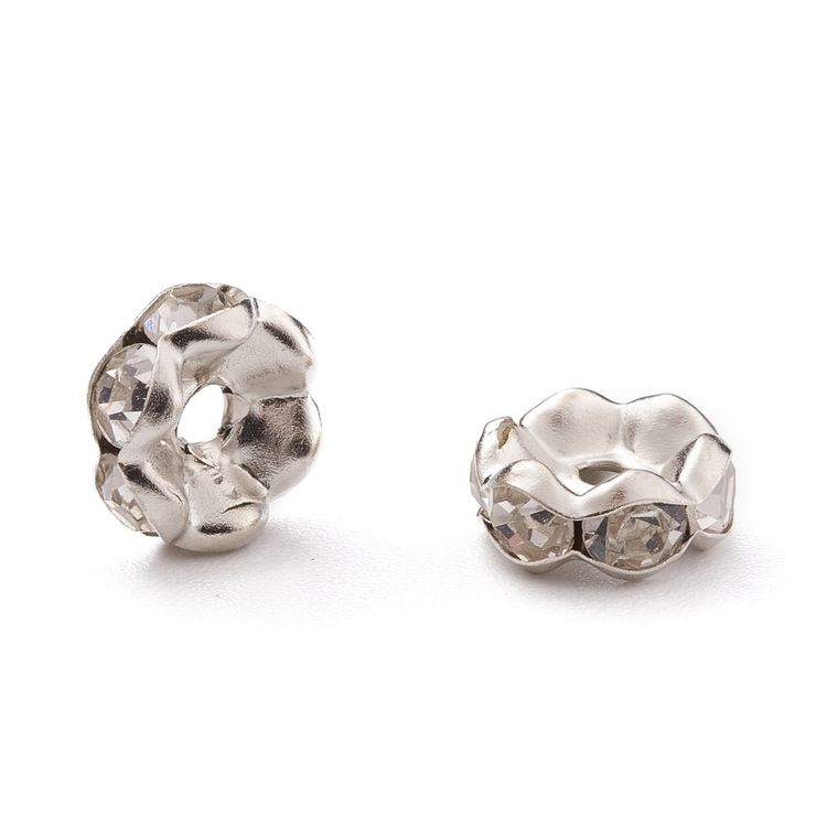 Strassrondeller wave silver/crystal 8mm