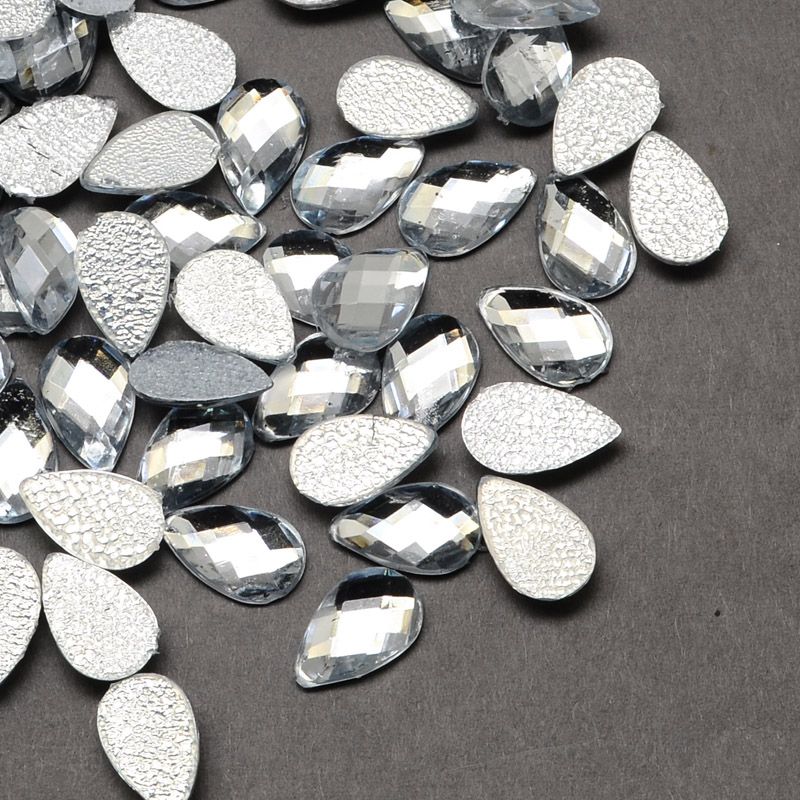 Hotfix rhinestone Teardrop 14x10mm 10g, ca 50st