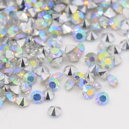Rhinestone crystal AB point back 8mm ca 50st