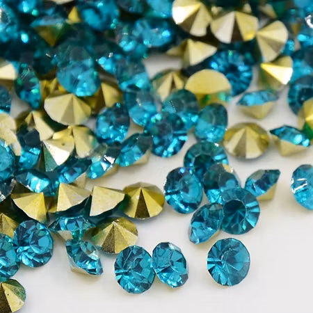 Rhinestone teal point back 8mm ca 50st