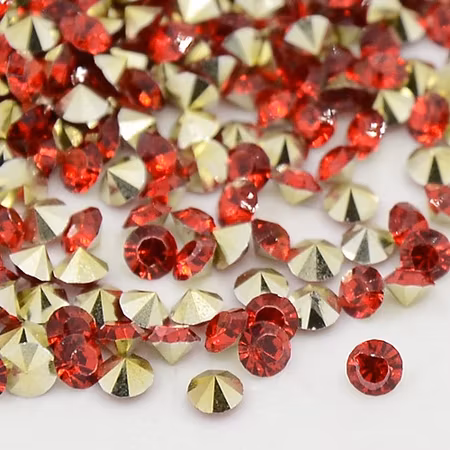 Rhinestone fire brick point back 8mm, ca 50st