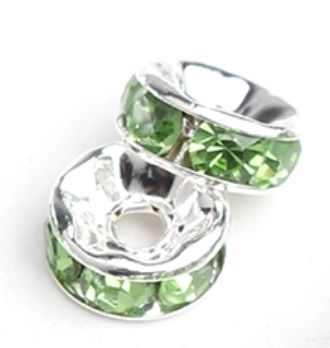 Strassrondeller light green 8mm